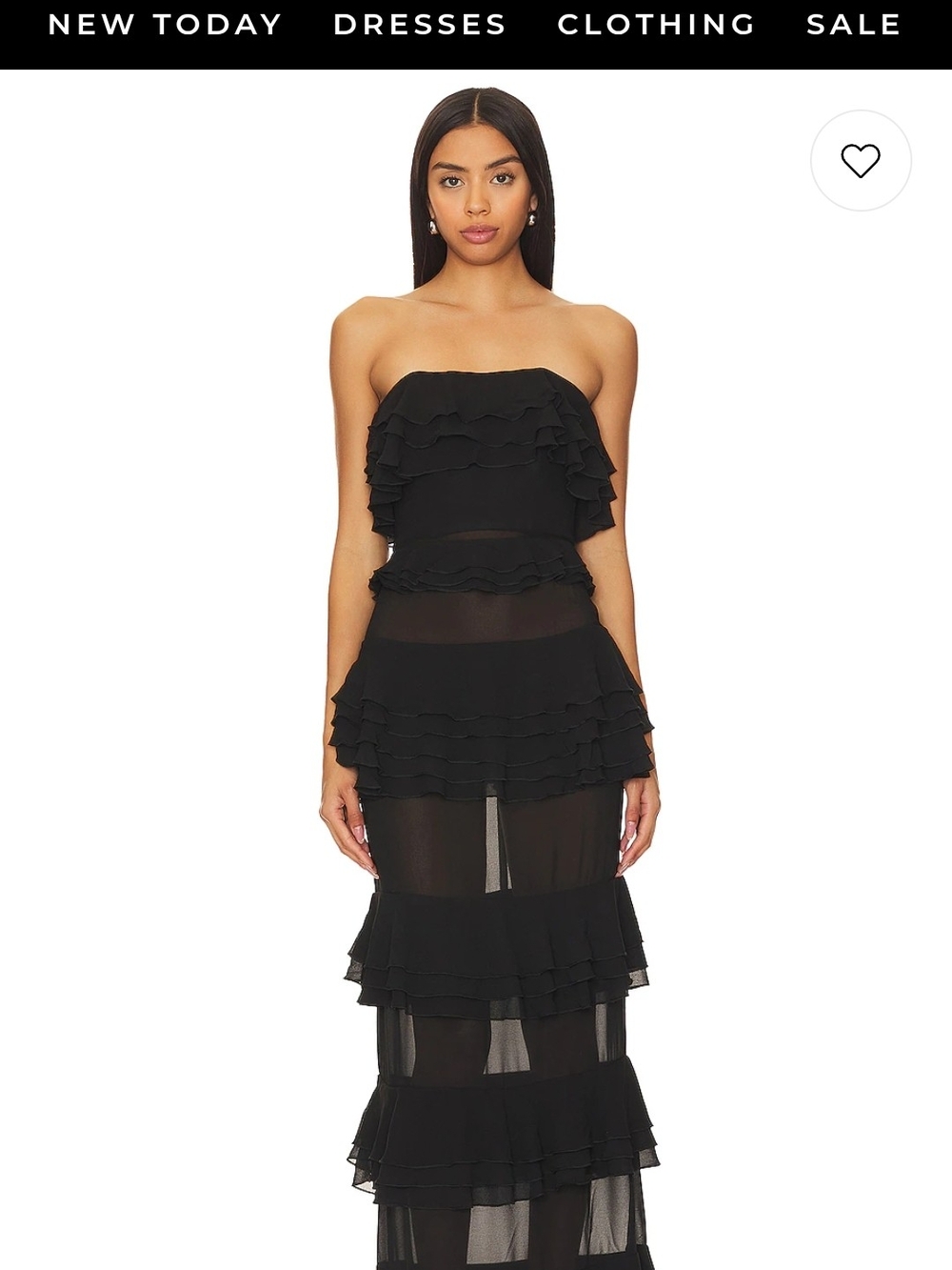 NBD lily  Black Ruffle Tiered Evening Dress
